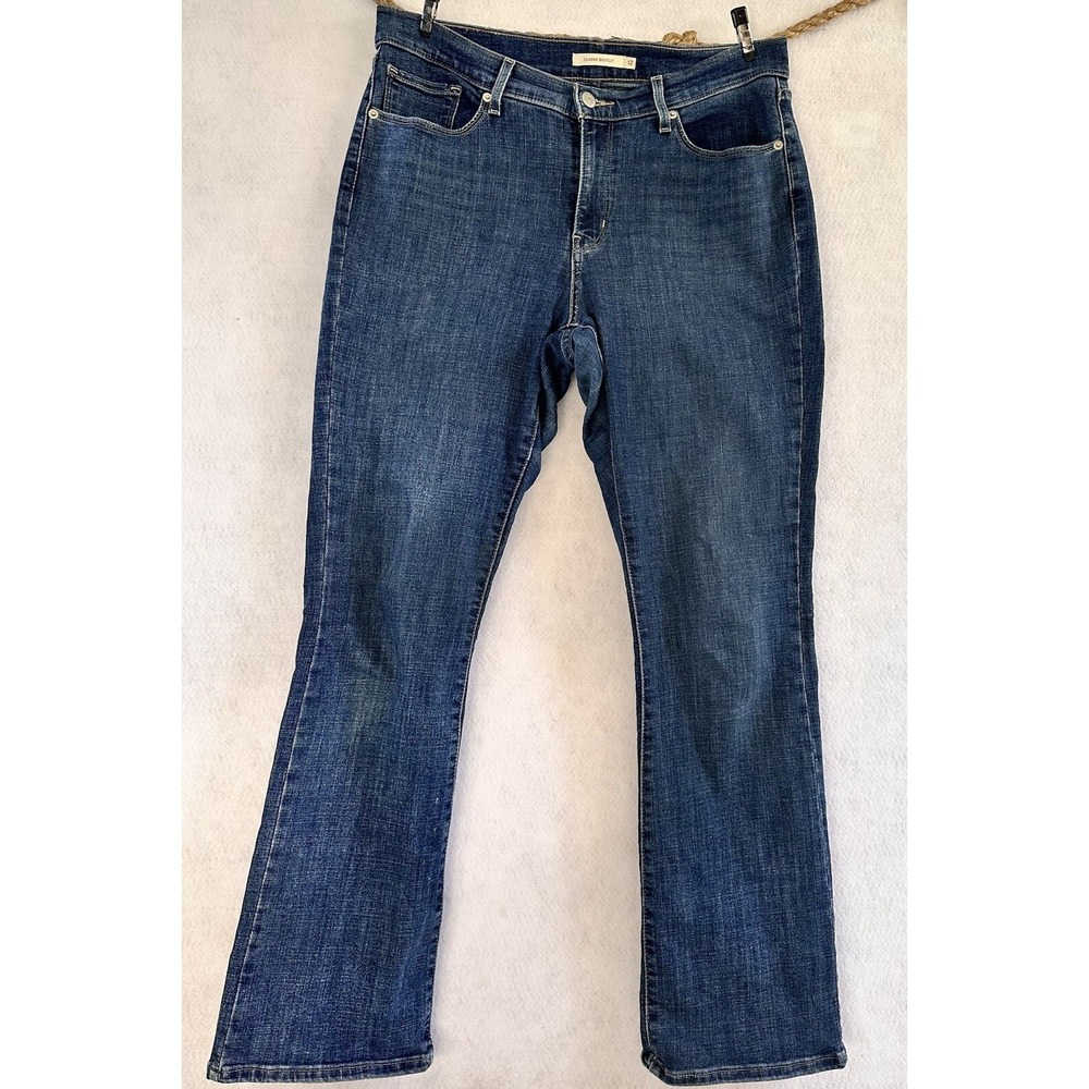 Levis Bootcut Stretch Denim Jeans Dark Wash Sz 12 (36X32) Women's